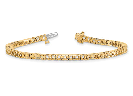 14k Holds 2.86 carat 55- Round Diamond 4-prong Tennis Bracelet Mounting