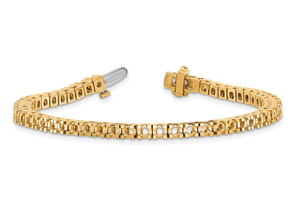 14k Holds 4.1 carat 52- Round Diamond 4-prong Tennis Bracelet Mounting