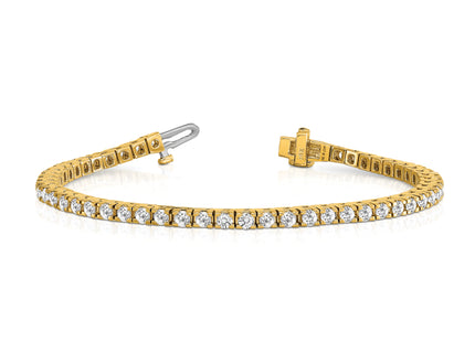 14k Complete 4.1 carat Round VS Diamond 4-prong Tennis Bracelet