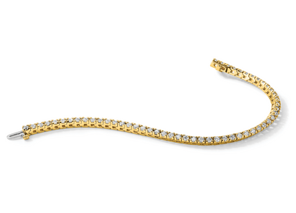 14k Complete 4.1 carat Round AA Diamond 4-prong Tennis Bracelet