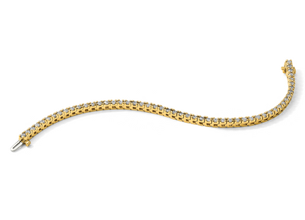 14k Complete 4.1 carat Round AA Diamond 4-prong Tennis Bracelet