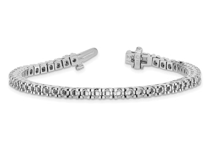 14k White Gold Holds 4.1 carat 52- Round Diamond 4-prong Tennis Bracelet Mounting