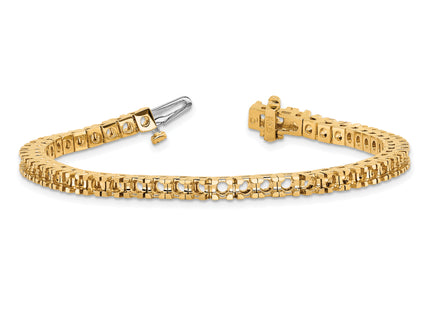 14k Holds 4.65 carat 50- Round Diamond 4-prong Tennis Bracelet Mounting
