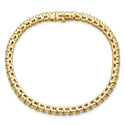 14K Complete 4.65 Carat Round Diamond 4-Prong Tennis Bracelet
