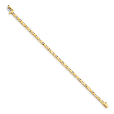 14K Complete 1.1 Carat Round Diamond Square Link Tennis Bracelet