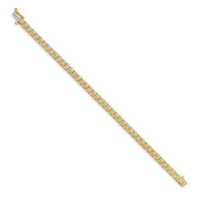 14K Complete 1.75 carat Round A Diamond 4-prong Tennis Bracelet