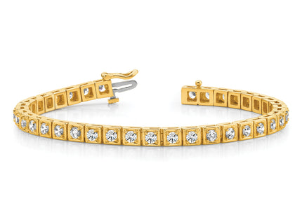 14k Complete 1.75 carat Round AAA Diamond 4-prong Tennis Bracelet