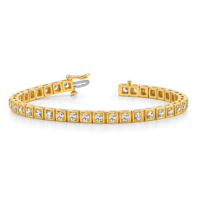 14K Complete 1.75 Carat Round Diamond 4-Prong Tennis Bracelet