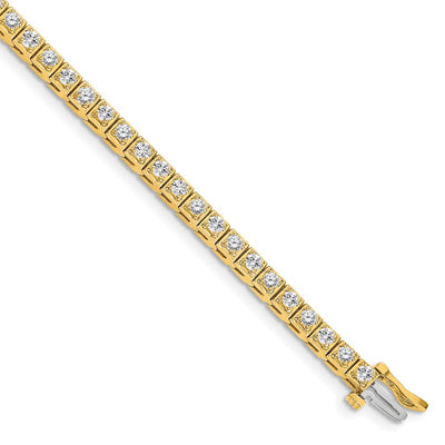 14K Complete 1.75 carat Round A Diamond 4-prong Tennis Bracelet