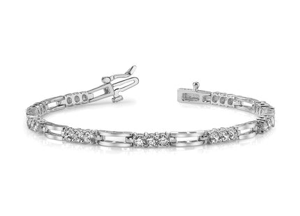 14k White Gold Bracelets Style X787WVS - Classique Jewelry Inc.