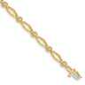 14k Complete 3/4 carat Round A Diamond Fancy Link Bracelet