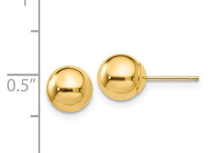14k Polished Ball Post Earrings (Style X7MMG)