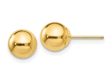 14k Polished Ball Post Earrings (Style X7MMG)