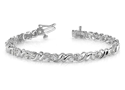 14k White Gold Bracelets Style X816WVS - Classique Jewelry Inc.