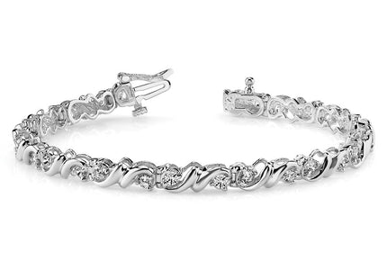 14k White Gold Bracelets Style X818WVS - Classique Jewelry Inc.