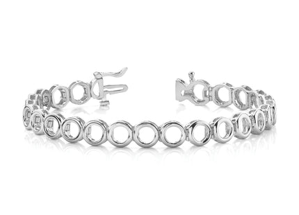 14k White Gold Holds 24 Stones up to Circle Add-a-Diamond Tennis Bracelet
