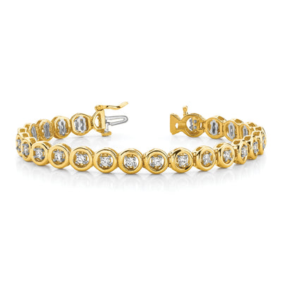 14K Complete 1/2 carat Round AA Diamond Circle Add-a-Diamond Tennis Bracelet