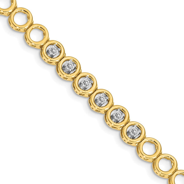 14k Complete 1/2 Carat Round Diamond Circle Add-a-Diamond Tennis Bracelet