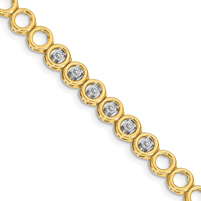 14K Complete 1/2 carat Round A Diamond Circle Add-a-Diamond Tennis Bracelet