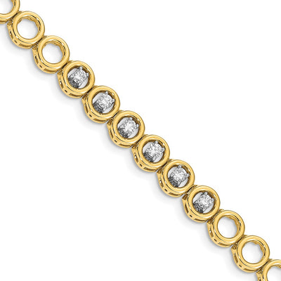 14K Complete 3/4 carat Round A Diamond Circle Add-A-Diamond Tennis Bracelet