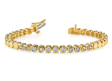14k Gold Round Add-a-Diamond Bracelet with Multiple Stone Settings Available (Style X858)