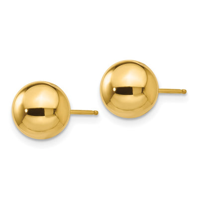 14K Polished Ball Post Earrings, 8 x 8mm
