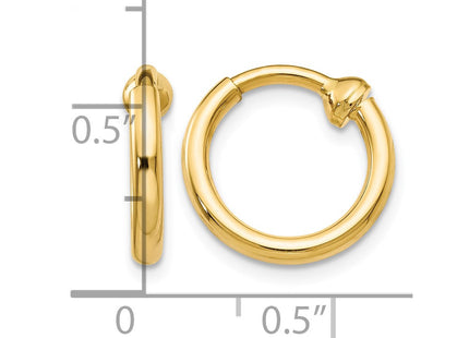 14K gold hoop earrings, further view