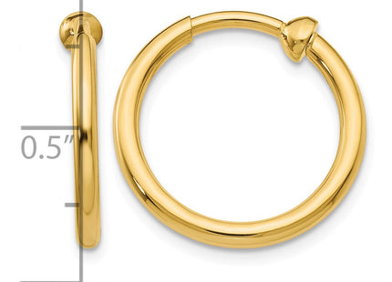 14K gold hoop earrings, further view