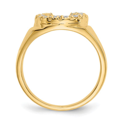 14K AA Diamond Men's Horse shoe Ring