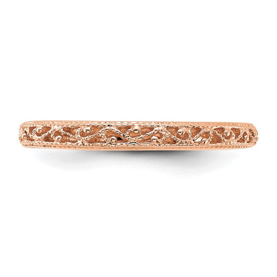 14K Rose Gold Filigree Wedding Band