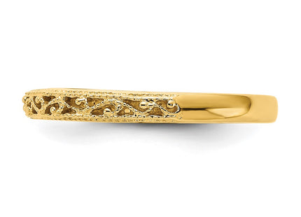 14K Filigree Wedding Band