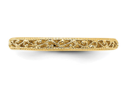 14K Filigree Wedding Band