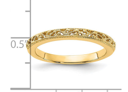 14K Filigree Wedding Band
