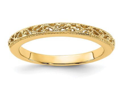 14K Filigree Wedding Band
