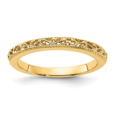 14K Filigree Wedding Band