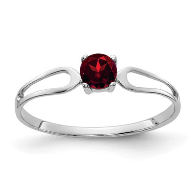 14K white gold garnet ring