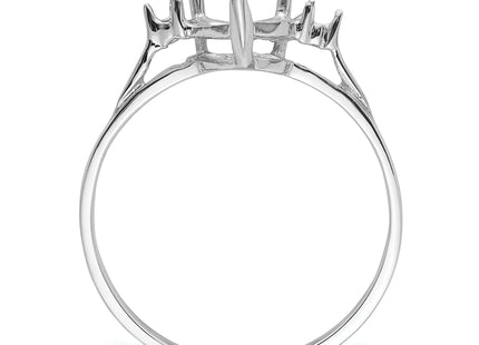 14k White Gold Diamond/ Heart Gemstone Ring Mounting