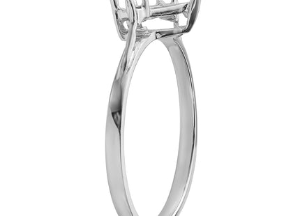 14k White Gold Diamond/ Heart Gemstone Ring Mounting
