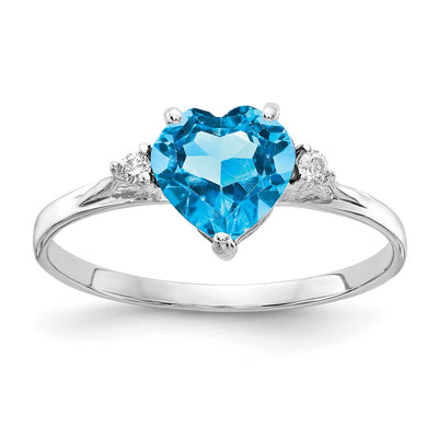 14K white gold diamond heart ring