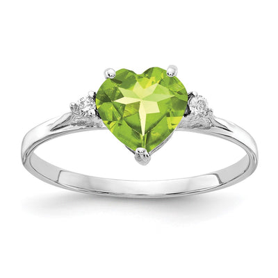 14K white gold diamond heart ring