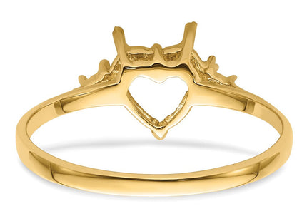 14K white gold diamond heart ring, another view