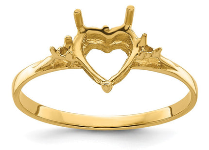 14K white gold diamond heart ring
