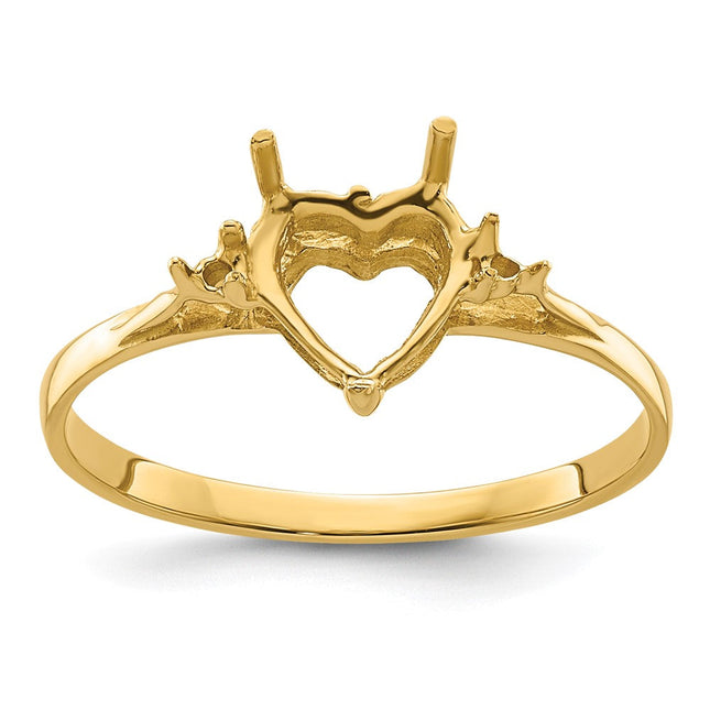 14K white gold diamond heart ring