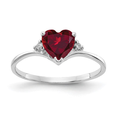 14K white gold diamond heart ring