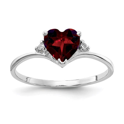 14K white gold diamond heart ring