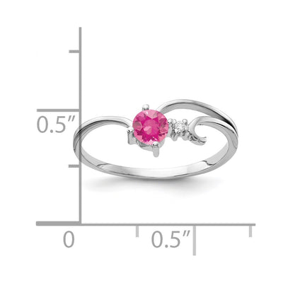14K White Gold Pink Tourmaline Diamond Ring