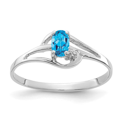 14K white gold diamond oval ring