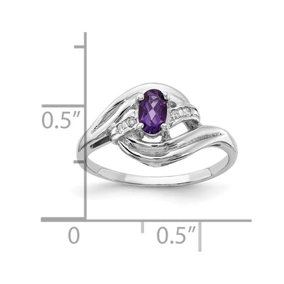 14K White Gold Amethyst Diamond ring