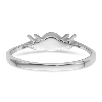 14K White Gold Polished Diamond & Pearl Ring Mounting