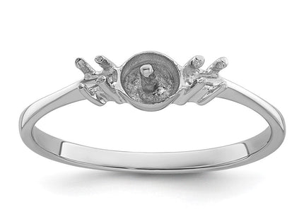 14k White Gold Polished Diamond & Pearl Ring Mounting (Style X9742)